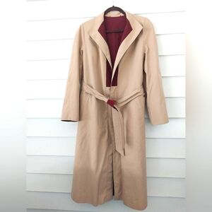 Vintage Etienne Aigner Reversible Trench Coat Size 8 Made in Hong Kong